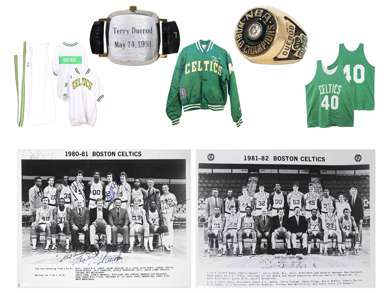 Terry Duerod Personally Owned Boston Celtics Items -- Including Duerod's 1981 NBA Championship Ring